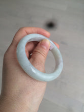 Load image into Gallery viewer, 52mm Certified 100% natural Type A light green/purple oval jadeite jade bangle U118-6866