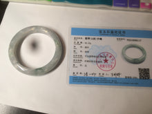 Load image into Gallery viewer, 55.6mm Certified type A 100% Natural light green/purple Jadeite bangle AF6-6117