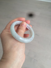 Load image into Gallery viewer, 52mm Certified 100% natural Type A light green/purple oval jadeite jade bangle U118-6866