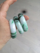 Load image into Gallery viewer, 46-48mm certified Type A 100% Natural sunny green/white kids Jadeite Jade bangle Group W69-0096