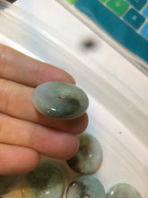 Load image into Gallery viewer, 24-25mm Type A 100% Natural dark green/white Jadeite Jade Safety Guardian Button donut Pendant group AK40-1 (Add-on items)