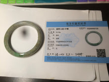 Load image into Gallery viewer, 61.5mm certified type A 100% Natural sunny green/brown/gray Jadeite Jade bangle AK48-2725