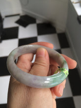 Load image into Gallery viewer, 51.5mm Certified Type A 100% Natural light green/purple/gray oval shape Jadeite Jade bangle B67-5185