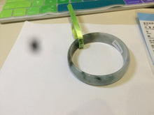 Load image into Gallery viewer, 52.4mm certified Type A 100% Natural light green/white thin Jadeite Jade bangle Y101-7332