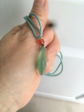 Load image into Gallery viewer, 24.6mm Certified 100% natural green aventurine jade (东陵玉) necklace m41 (add-on item.)