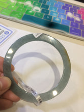 Load image into Gallery viewer, 58.1mm Certified Type A 100% Natural green/blue/gray/yellow super thin style Guatemala Jadeite bangle M51-7049