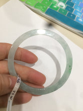 Load image into Gallery viewer, 58.6mm Certified Type A 100% Natural icy watery green super thin style Jadeite bangle M52