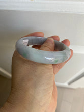 Load image into Gallery viewer, 57.4mm certified Type A 100% Natural light green/purple/gray Jadeite Jade bangle AM39-0734