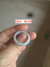 Load image into Gallery viewer, Size 3-10 1/4 100% natural type A gree/white/purple/yellow jadeite jade band ring C5 (Add on item! not sale individually)