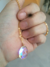 Load image into Gallery viewer, 17mm faceted glass crystal Initial letter "C" "H" "K" "L" "R" pendant (necklace) AD4 Add on item, not sale individually.