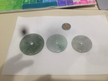 Load image into Gallery viewer, 40.5-51mm Type A 100% Natural light green Jadeite Jade Safety Guardian Button donut Pendant/worry stone/car hanger group L103 (add on item)