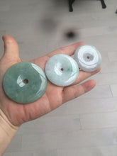 Load image into Gallery viewer, 40.5-51mm Type A 100% Natural light green Jadeite Jade Safety Guardian Button donut Pendant/worry stone/car hanger group L103 (add on item)