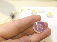 Load image into Gallery viewer, 17mm faceted glass crystal Initial letter "C" "H" "K" "L" "R" pendant (necklace) AD4 Add on item, not sale individually.