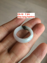 Load image into Gallery viewer, Size 3-10 1/4 100% natural type A gree/white/purple/yellow jadeite jade band ring C5 (Add on item! not sale individually)