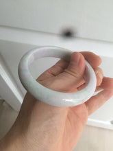 Load image into Gallery viewer, 55.5mm Certified Type A 100% Natural light green/white Jadeite Jade bangle AM58-4204