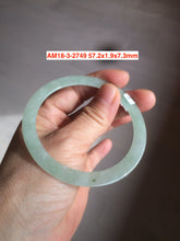Load image into Gallery viewer, 55-mm certified 100% natural Type A icy watery green slim flat style jadeite jade bangle AM18