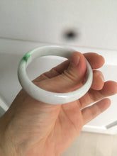 Load image into Gallery viewer, 48.5mm Certified Type A 100% Natural sunny green/white oval Jadeite Jade bangle AT60-4210