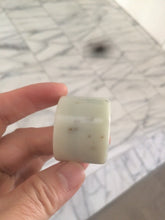 Load image into Gallery viewer, 100% Natural beige with brown flying dandelions nephrite Jade men's thumb ring HE10