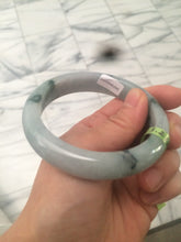 Load image into Gallery viewer, 57.7mm certified Type A 100% Natural green/gray/white Jadeite Jade bangle U51-1111