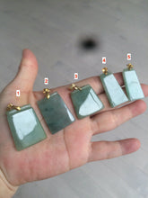 Load image into Gallery viewer, 100% Natural watery light green Jadeite Jade safe and sound pendant Y104