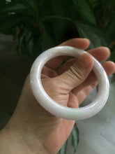 Load image into Gallery viewer, 55.8mm Certified type A 100% Natural light purple sunny green white round cut Jadeite Jade bangle AS7-5130