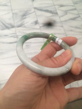 Load image into Gallery viewer, 55.8mm 100% natural type A certified sunny green/gray/brown round cut jadeite jade bangle U52-1130