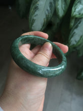 Load image into Gallery viewer, 56.5mm Certified Type A 100% Natural spinach green Jadeite Jade bangle M44-0710
