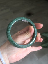 Load image into Gallery viewer, 56.5mm Certified Type A 100% Natural spinach green Jadeite Jade bangle M44-0710