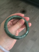 Load image into Gallery viewer, 56.5mm Certified Type A 100% Natural spinach green Jadeite Jade bangle M44-0710