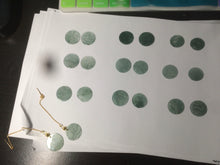 Load image into Gallery viewer, 100% Natural icy watery blue/green/gray plate (蝉翼) dangling Guatemala jadeite Jade earring S46