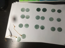 Load image into Gallery viewer, 100% Natural icy watery blue/green/gray plate (蝉翼) dangling Guatemala jadeite Jade earring S46