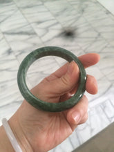 Load image into Gallery viewer, 56.5mm Certified Type A 100% Natural spinach green Jadeite Jade bangle M44-0710