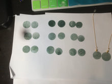 Load image into Gallery viewer, 100% Natural icy watery blue/green/gray plate (蝉翼) dangling Guatemala jadeite Jade earring S46