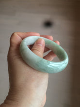 Load image into Gallery viewer, 56.3mm certified 100% natural Type A light green/white jadeite jade bangle AB88-1153