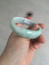 Load image into Gallery viewer, 56.3mm certified 100% natural Type A light green/white jadeite jade bangle AB88-1153