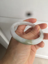 Load image into Gallery viewer, 57.3mm Type A 100% Natural green/white Jadeite Jade bangle AT61-7739