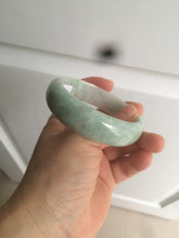 Load image into Gallery viewer, 56.3mm certified 100% natural Type A light green/white jadeite jade bangle AB88-1153