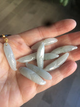 Load image into Gallery viewer, Type A 100% Natural light green/white Jadeite Jade corn Pendant AF43