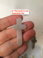 Load image into Gallery viewer, 100% Natural type A yellow/white jadeite Jade cross pendant necklace AQ24