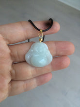 Load image into Gallery viewer, Certified 100% Natural white happy buddha jadeite Jade pendant necklace AF42-7363