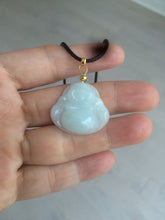 Load image into Gallery viewer, Certified 100% Natural white happy buddha jadeite Jade pendant necklace AF42-7363