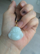 Load image into Gallery viewer, Certified 100% Natural white happy buddha jadeite Jade pendant necklace AF42-7363