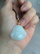 Load image into Gallery viewer, Certified 100% Natural white happy buddha jadeite Jade pendant necklace AF42-7363