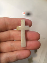 Load image into Gallery viewer, 100% Natural type A yellow/white jadeite Jade cross pendant necklace AQ24