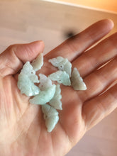 Load image into Gallery viewer, 10 pieces of 100% Natural light green/white 3D Jadeite Jade small butterfly beads AF37
