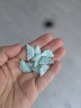 Load image into Gallery viewer, 10 pieces of 100% Natural light green/white 3D Jadeite Jade small butterfly beads AF37