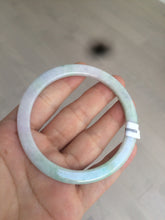 Load image into Gallery viewer, 56.5mm Certified Type A 100% Natural sunny green purple slim Jadeite Jade bangle AJ55-4582