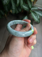 Load image into Gallery viewer, 55mm Certified type A 100% Natural green/white Jadeite bangle KS74-1313