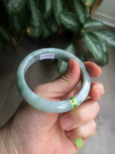 Load image into Gallery viewer, 55mm Certified type A 100% Natural green/white Jadeite bangle KS74-1313