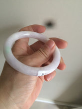 Load image into Gallery viewer, 55.8mm Certified type A 100% Natural light purple sunny green white round cut Jadeite Jade bangle AS7-5130